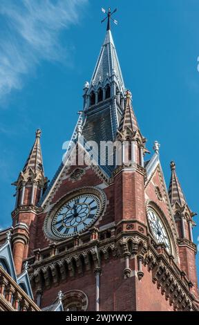 St Pancras Clock Tower, historisches Wahrzeichen London, England Stockfoto