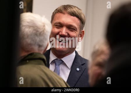 Berlin, Deutschland. Februar 2024. Andre Poggenburg nimmt an einer Veranstaltung in Berlin Lichterfelde Teil. Quelle: Fabian Sommer/dpa/Alamy Live News Stockfoto