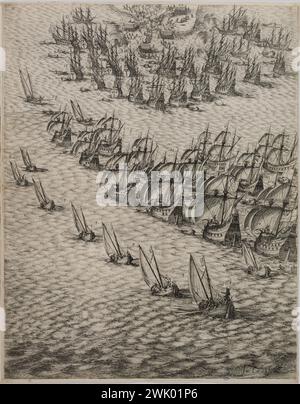 Jacques Callot (1592-1635). "Hauptsitz der Zitadelle von Saint Martin in der Ile de Ré, drittes Blatt von unten, rechts" (Lieure 654, Meaume 522). Ätzen. 1629-1630. Museum der Schönen Künste der Stadt Paris, Petit Palais. 99597-17 Ätzen, Gravieren Stockfoto