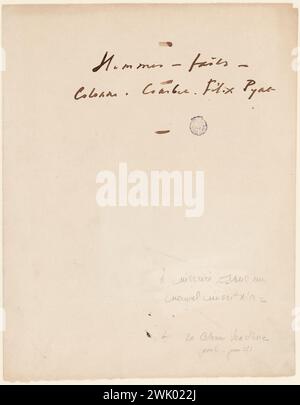 Hugo, Victor (Nr. 26.02.1802, D.1885.05.22), Akte: Menuscript Herrenhemd - Fakten - Spalte - Courbet - Félix Pyat and a Newspaper cut (Dummy title), 1871. Tinte auf Papier. Häuser von Victor Hugo Paris - Guernsey. Stockfoto