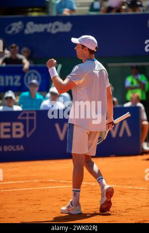 ATP 250 - IEB ARGENTINA OPEN Horacio Zeballos ARG festeja durante el partido de dobles por la Semifinal del IEB Argentina Open jugado entre Marcel Granollers ESP y Horacio Zeballos ARG vs Marcelo Melo BRA Matwe Middelkoop NED en el Estadio Guillermo Vilas del Lawn Tenis Club de la Ciudad Autonoma de Buenos Aires, Argentinien. Februar 2024. Ciudad Autonoma de Buenos Aires Argentina *** ATP 250 IEB ARGENTINA OPEN Horacio Zeballos ARG feiert im Halbfinalspiel der IEB Argentina Open zwischen Marcel Granollers ESP und Horacio Zeballos ARG gegen Marcelo Melo BRA Matwe M Stockfoto