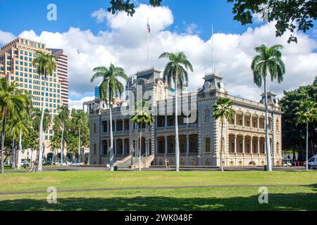 19. Jahrhundert Iolani Palace, King Street, Honolulu, Oahu, Hawaii, Vereinigte Staaten von Amerika Stockfoto