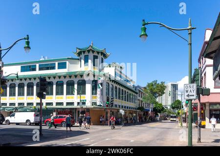 Wo Fat Chop Suey Restaurant, Maunakea Street, Chinatown, Honolulu, Oahu, Hawaii, Vereinigte Staaten von Amerika Stockfoto