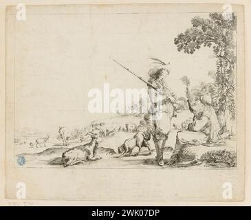 Della Bella, Stefano (dit étienne de la Belle) (Nr. 1610-05-18-D.1664-08-22), Florentiner Jagd. (A. de Vesme 742; Dutuit 182) (Haupttitel). Ätzen. Petit Palais, Museum der Schönen Künste der Stadt Paris. Stockfoto