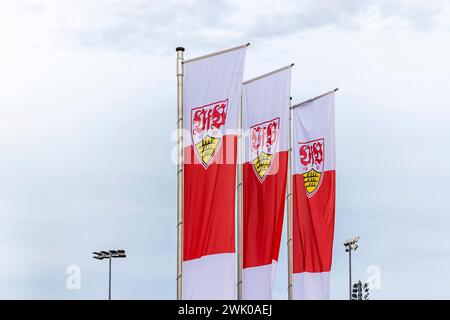 VfB Stuttgart, Geschäftsstelle in der Mercedesstraße Stuttgart. // 15.02.2024: Stuttgart, Baden-Württemberg, Deutschland, Europa *** VfB Stuttgart, Büro Mercedesstraße Stuttgart 15 02 2024 Stuttgart, Baden Württemberg, Deutschland, Europa Stockfoto