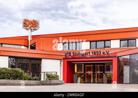 VfB Stuttgart, Geschäftsstelle in der Mercedesstraße Stuttgart. // 15.02.2024: Stuttgart, Baden-Württemberg, Deutschland, Europa *** VfB Stuttgart, Büro Mercedesstraße Stuttgart 15 02 2024 Stuttgart, Baden Württemberg, Deutschland, Europa Stockfoto