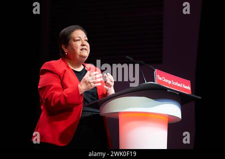 Glasgow Schottland, Vereinigtes Königreich 17. Februar 2024. Jackie Baillie MSP auf der Scottish Labour Conference 2024. Credit sst/Alamy Live News Stockfoto