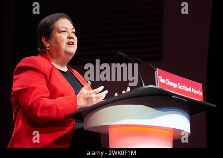 Glasgow Schottland, Vereinigtes Königreich 17. Februar 2024. Jackie Baillie MSP auf der Scottish Labour Conference 2024. Credit sst/Alamy Live News Stockfoto