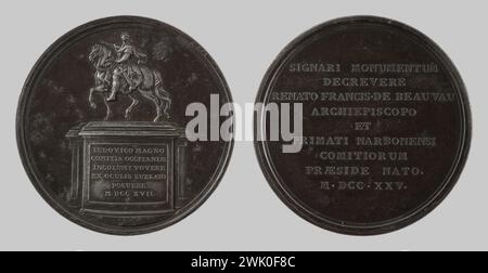 Anonym (n. - d.), Statue Ludwigs XIV. In Toulouse (Haupttitel), 1725. Legierung mit niedrigem Fusionspunkt. Braune Patina. Petit Palais, Museum der Schönen Künste der Stadt Paris. Stockfoto