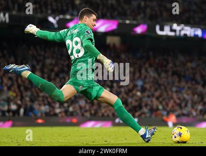 Chelsea Torhüter Djordje Petrovic während des Premier League Spiels im Etihad Stadium, Manchester. Bilddatum: Samstag, 17. Februar 2024. Stockfoto