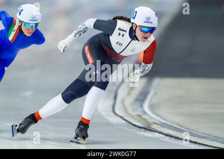 Calgary, Kanada. Februar 2024. CALGARY, KANADA - 17. FEBRUAR: Zuzana Kursova aus Tschechien tritt am 17. Februar 2024 im Olympischen Oval in Calgary an. (Foto von Andre Weening/Orange Pictures) Credit: Orange Pics BV/Alamy Live News Stockfoto