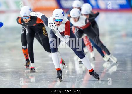 Calgary, Kanada. Februar 2024. CALGARY, KANADA - 17. FEBRUAR: Zuzana Kursova aus Tschechien tritt am 17. Februar 2024 im Olympischen Oval in Calgary an. (Foto von Andre Weening/Orange Pictures) Credit: Orange Pics BV/Alamy Live News Stockfoto
