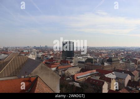 Architektur und historische Sehenswürdigkeiten der kroatischen Hauptstadt Zagreb. Stockfoto