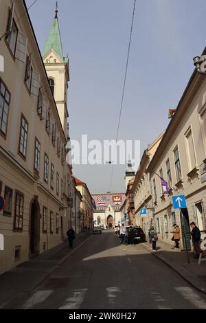 Architektur und historische Sehenswürdigkeiten der kroatischen Hauptstadt Zagreb. Stockfoto