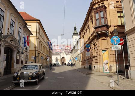 Architektur und historische Sehenswürdigkeiten der kroatischen Hauptstadt Zagreb. Stockfoto