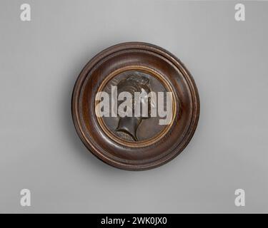 David d'Angers, Pierre-Jean (Nr. 1788-03-12-D.1856-01-05), Victor Hugo (Scheintitel), 1828. Bronzemedaillon. Häuser von Victor Hugo Paris - Guernsey. Stockfoto