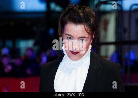 Berlin, Deutschland. Februar 2024. Olivia Williams nahm am 16. Februar 2024 am Another End Photocall während des 74. Berlinale International Film Festival Berlin im Grand Hyatt Hotel in Berlin Teil. Foto: Aurore Marechal/ABACAPRESS.COM Credit: Abaca Press/Alamy Live News Stockfoto