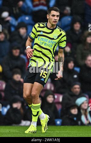 Jakub Kiwior von Arsenal während des Premier League-Spiels Burnley gegen Arsenal in Turf Moor, Burnley, Großbritannien. Februar 2024. (Foto: Craig Thomas/News Images) in, am 17.2.2024. (Foto: Craig Thomas/News Images/SIPA USA) Credit: SIPA USA/Alamy Live News Stockfoto