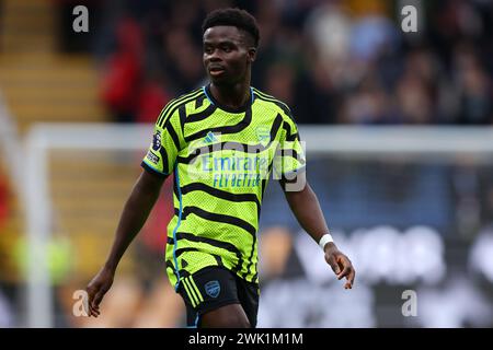 Burnley, Großbritannien. Februar 2024. Bukayo Saka von Arsenal während des Premier League-Spiels in Turf Moor, Burnley. Der Bildnachweis sollte lauten: Gary Oakley/Sportimage Credit: Sportimage Ltd/Alamy Live News Stockfoto