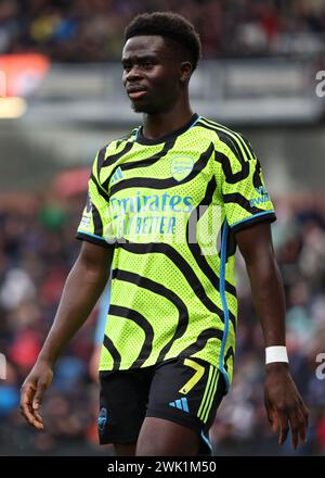 Burnley, Großbritannien. Februar 2024. Bukayo Saka von Arsenal während des Premier League-Spiels in Turf Moor, Burnley. Der Bildnachweis sollte lauten: Gary Oakley/Sportimage Credit: Sportimage Ltd/Alamy Live News Stockfoto