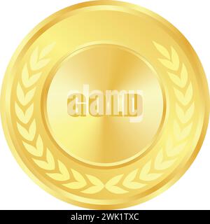 Realistischer goldener Medaillenvektor, Golden Award, Golden Challenge Award, Medaillengewinner, Trophäe, Gewinner der Goldmünze Stock Vektor