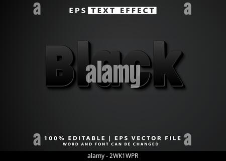 Editierbarer Text in Schwarz auf einem eleganten schwarzen Hintergrund Stock Vektor