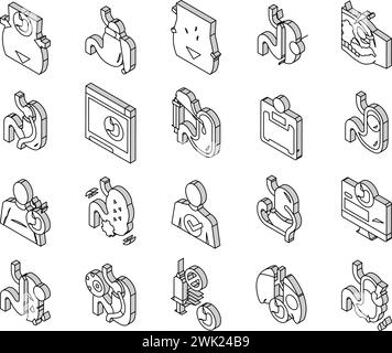 Isometrie Isometrie-Symbole zur Auswahl des Vektors Stock Vektor