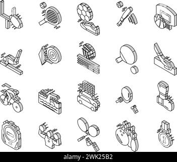 Sport Active Competitive Game isometrische Symbole setzen Vektor Stock Vektor