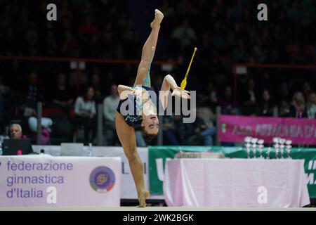 Chieti, Italien. Februar 2024. KOLOSOV MARGARITA - Pontevecchio Bologna während des Rhythmischen Turnens - Serie A1/A2, Gymnastik in Chieti, Italien, 18. Februar 2024 Credit: Unabhängige Fotoagentur/Alamy Live News Stockfoto