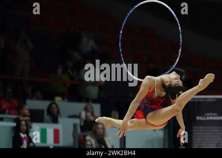 Chieti, Italien. Februar 2024. Raffaeli Sofia - Ginnastica Fabriano während des Rhythmischen Turnens - Serie A1/A2, Gymnastik in Chieti, Italien, 18. Februar 2024 Credit: Independent Photo Agency/Alamy Live News Stockfoto