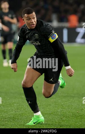 Nantes, Frankreich. Februar 2024. Kylian Mbappe von PSG während des Fußballspiels der französischen Meisterschaft Ligue 1 zwischen dem FC Nantes und Paris Saint-Germain am 17. Februar 2024 im Louis Fonteneau Stadion La Beaujoire in Nantes, Frankreich - Foto Jean Catuffe/DPPI Credit: DPPI Media/Alamy Live News Stockfoto