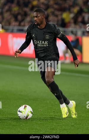 Nantes, Frankreich. Februar 2024. Ousmane Dembele von PSG während des Fußballspiels der französischen Meisterschaft Ligue 1 zwischen dem FC Nantes und Paris Saint-Germain am 17. Februar 2024 im Louis Fonteneau Stadion La Beaujoire in Nantes, Frankreich - Foto Jean Catuffe/DPPI Credit: DPPI Media/Alamy Live News Stockfoto