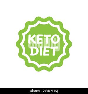 Keto-Diät-Vektorlabel. Nährwertkennzeichnung und Aufkleber einkreisen. Stock Vektor