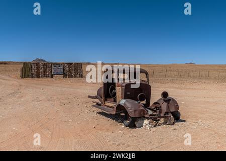 Altes Autounfall im Namib-Naukluft-Nationalpark, Namibia Stockfoto