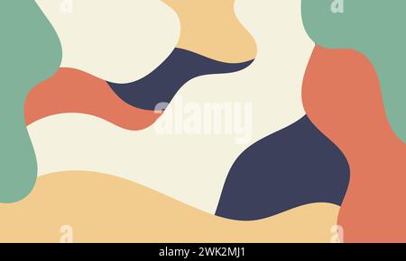 Abstrakter, farbenfroher geometrischer Hintergrund in freier Form. Flüssige Tapetendesign-Illustration. Für Banner, Flyer, Kopierraum, Digital, Dekoration Stock Vektor