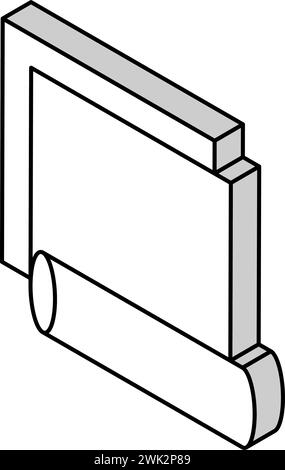 Abbildung des isometrischen Symbols der gegenüberliegenden Wandebene Stock Vektor