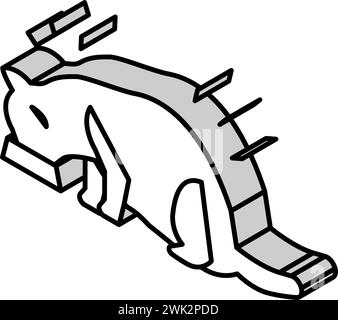 Katze, die Futter isometrisch isometrische Icon Vektor-Illustration isometrische Stock Vektor
