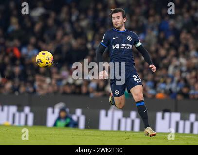 Manchester, Großbritannien. Februar 2024. Ben Chilwell aus Chelsea während des Premier League-Spiels im Etihad Stadium in Manchester. Der Bildnachweis sollte lauten: Andrew Yates/Sportimage Credit: Sportimage Ltd/Alamy Live News Stockfoto