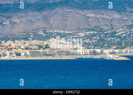 Malerischer Blick auf eine Stadt, Altea, Comunidad Valenciana, Spanien Stockfoto
