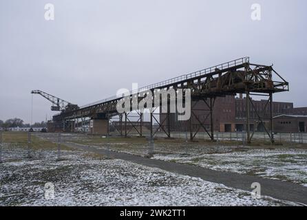 Peenemunde, Deutschland - 10. Januar 2024: Entwicklungs- und Produktionsstandort der V1- und V2-Raketen in Peenemunde während des Zweiten Weltkriegs. Prüfungen an der B Stockfoto