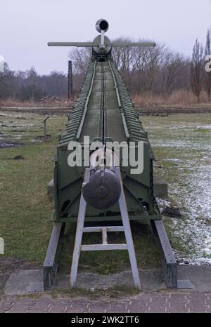 Peenemunde, Deutschland - 10. Januar 2024: Entwicklungs- und Produktionsstandort der V1- und V2-Raketen in Peenemunde während des Zweiten Weltkriegs. Prüfungen an der B Stockfoto