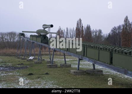 Peenemunde, Deutschland - 10. Januar 2024: Entwicklungs- und Produktionsstandort der V1- und V2-Raketen in Peenemunde während des Zweiten Weltkriegs. Prüfungen an der B Stockfoto