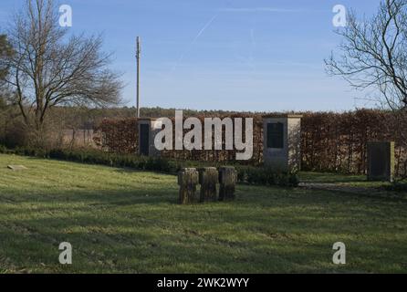 Muhlberg, Deutschland - 29. Januar 2024: Das Lager Muhlberg (Stalag IV B) war das größte Kriegsgefangenenlager auf deutschem Boden während des Zweiten Weltkriegs. 3.000 Internierte pro Stockfoto