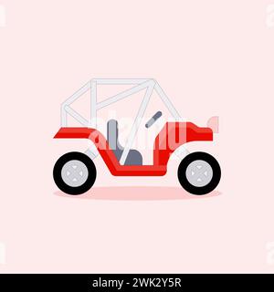 Kunst Illustration Icon Logo flache Cartoon Transport Design Symbol Konzept Buggy Auto Stock Vektor