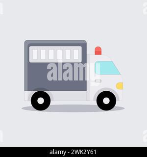 Kunst Illustration Icon Logo flache Cartoon Transport Design Symbol Konzept Auto der Polizei Stock Vektor