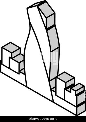 Wolkenkratzer modernes Gebäude isometrische Icon Vektor Illustration Stock Vektor