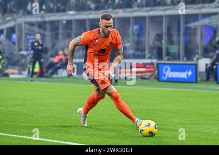 Mailand, Italien. Februar 2024. Marko Arnautovic (8) von Inter war während des Spiels zwischen Inter und Salernitana in Giuseppe Meazza in Mailand zu sehen. (Foto: Gonzales Photo - Tommaso Fimiano). Stockfoto