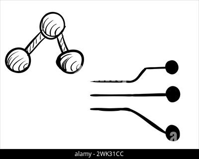 Kunst Illustration abstrakte Hand zeichnen Vektor Symbol des Moleküls usb Verbindung Stock Vektor