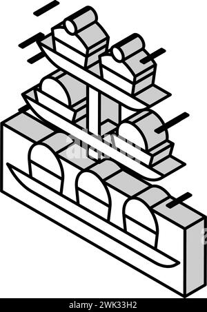 Desserts auf Tablett isometrische Symbol Vektor-Illustration Stock Vektor