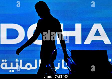 Doha, Katar. Februar 2024. Simona Quadarella von Italien während der 21. Aquatikweltmeisterschaft im Aspire Dome in Doha (Katar), 17. Februar 2024. Quelle: Insidefoto di andrea staccioli/Alamy Live News Stockfoto